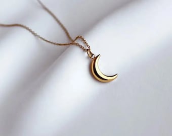 Kritz Women's Crescent Moon Necklace Gold Plated - Half Moon Pendant - Fashion Jewelry Gift