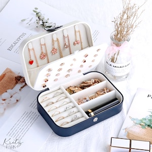 Women's Jewelry Box for Necklaces, Rings, Earrings, Practical Jewelry and Accessories Organizer, Ideal Travel Storage image 1