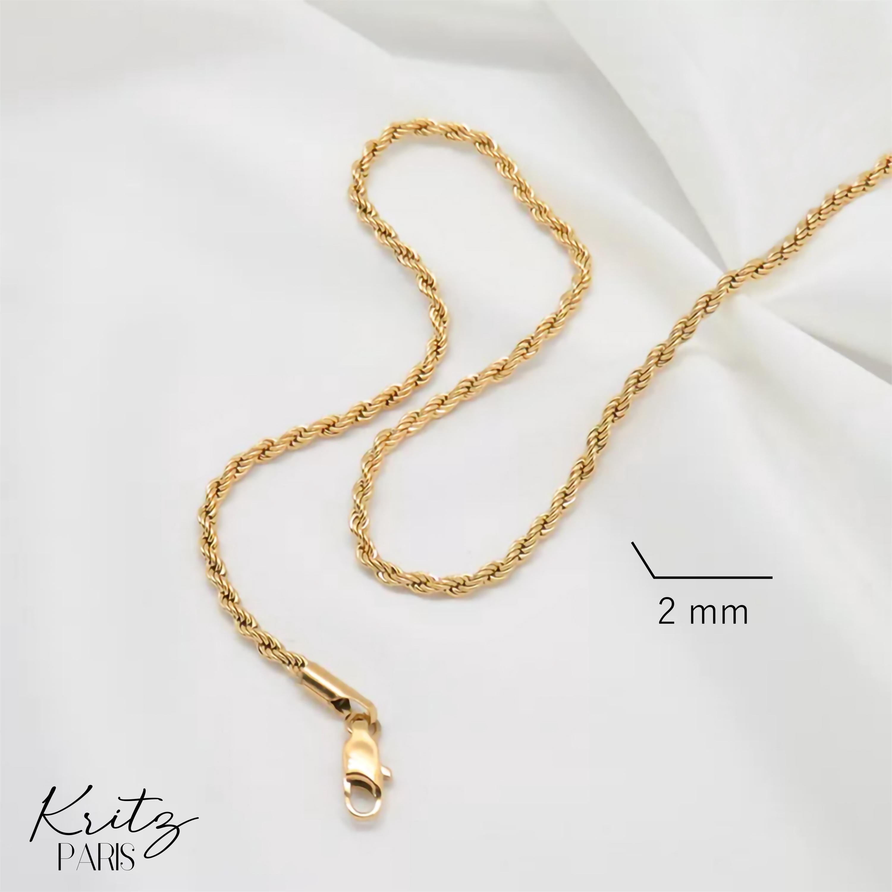 Catena completa con chiusura a sfera in ferro platino 1,5 mm
