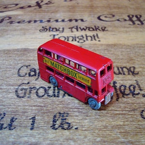 Vintage Matchbox All Original Die Cast Red Double Decker London Bus No.5, Made by Lesney, ca. 1950&#39;s