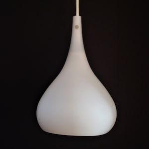 Vintage MCM White Glass Ceiling Pendant Light Fixture Made in Sweden, ca. 1960&#39;s