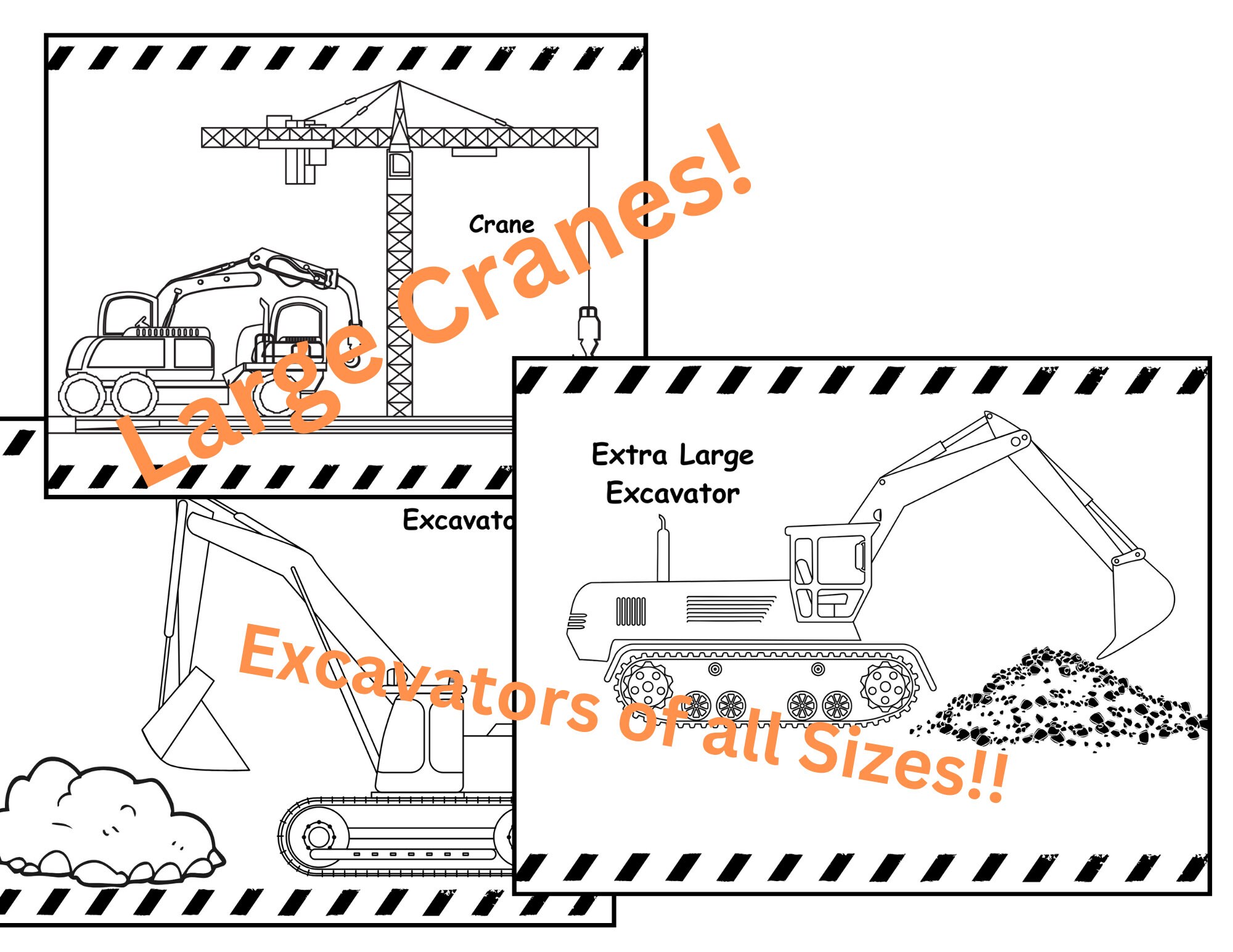 Construction Truck Coloring Pages - Etsy