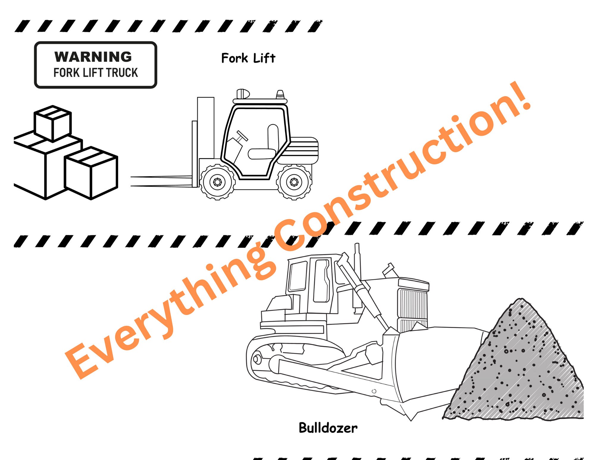 Construction Truck Coloring Pages - Etsy