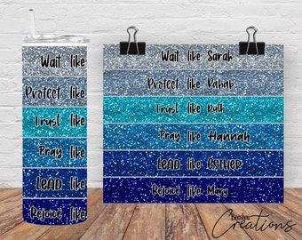 Women of the Bible PNG, Christian Gift, Tumbler Sublimation, Religious Gift, Christian Gift for Friend, Wait like Sarah, Religious