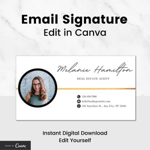 Email Signature Template, Gmail Signature, Real Estate email signature, Custom Signature for business, instant download, Professional