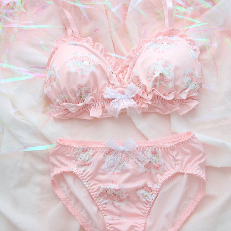 Ribbon & Lace Kawaii Princess Girly Lingerie Set Kawaii Underwear Set