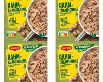 Maggi Rahm Champignions mushroom sauce packet -4pc/ 8 servings  SHIPPING-