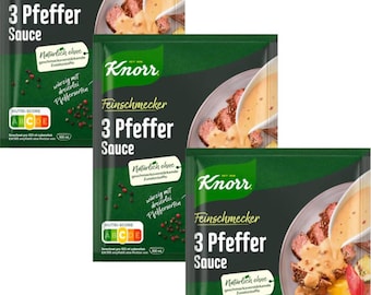 KNORR Fix: Salsa de 3 pimientos Pfeffer - 3 unidades. Hecho en Alemania. ENVÍO GRATIS.