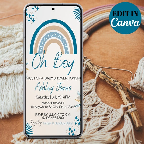 Boho Baby Shower Boy Boho Shower Rainbow Boho Baby Shower Etsy