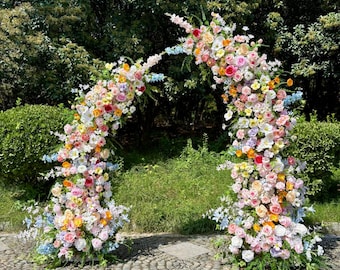 Ships from USA/Wildflower-Inspired Spring and Summer Wedding Arch Décor.Wedding Archway Artificial  Rose  Archway,Flower Row Arrrangement