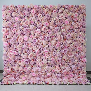 Blush Rose Flower Wall: 8x8ft Fabric Backdrop