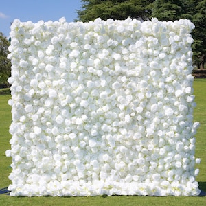US Seller---5D Rose Flower Wall 8*8ft- Flower Wall Rolling Up Curtain Wall, Fabric Flower Wall, Wedding Party Photo Backdrop