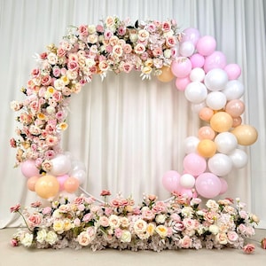 US seller--Wildflower Wedding Arbor Arrangements，Wedding Arch Artificial Flowers –Rustic Floral Row Arrangement for Wedding Pillars