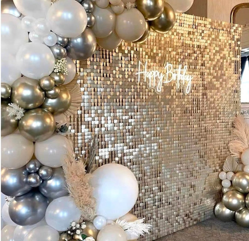 GOLD Shimmer Wall Backdrop Sequins Backdrop Decoration Panels Etsy