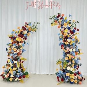 U.S. Local Stock -Wildflower-Inspired Spring and Summer Wedding Arch Décor.Wedding Archway Artificial  Rose  Archway,Flower Row Arrrangement