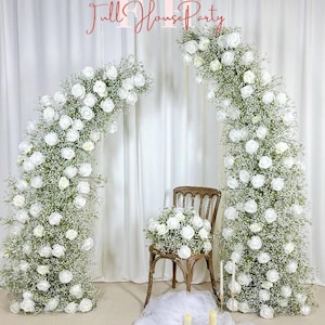 U.S. Local Stock- Baby’s Breath Flower Arches For Weddings, DIY Floral Row Arrangement, Flower Wedding Arch for Event Backdrop Decoration