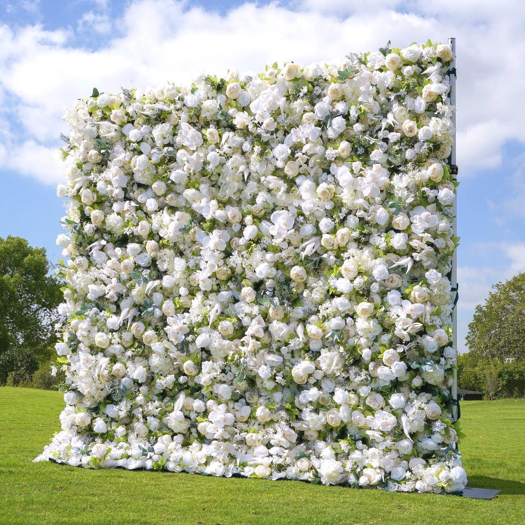 US Seller---5D Rose Flower Wall 8*8ft - Flower Wall Rolling Up Curtain Wall, Fabric Flower Wall, Wedding Party Photo Backdrop