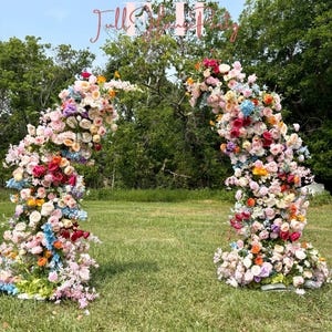 US Seller-Wildflower-Inspired Spring and Summer Wedding Arch Décor.Wedding Archway Artificial  Rose  Archway,Flower Row Arrrangement