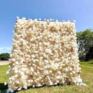 Blush Pink White Flower Wall Backdrop, Wedding Backdrop, Photo Booth, Baby Shower Backdrop, Birthday Backdrop, Engagement Party Decor