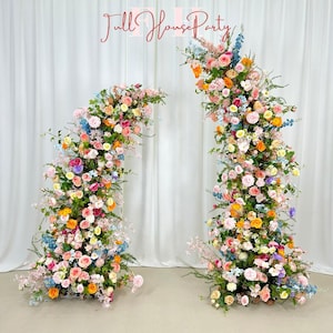 US seller---Wildflower-Inspired Spring and Summer Wedding Arch Décor.Wedding Archway Artificial  Rose  Archway,Flower Row Arrrangement