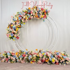 U.S. local stock - Wildflower Wedding Arbor Arrangements，Wedding Arch Artificial Flowers –Rustic Floral Row Arrangement for Wedding Pillars