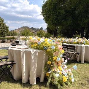 Ships from USA/Wildflower-Inspired Wedding Flowers Décor for Spring & Fall, Artificial Floral Table Runner, Rustic Flower Row Arrangement