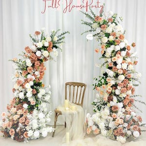 U.S. Local Stock- Wildflower-Inspired Spring and Summer Wedding Arch Décor.Wedding Archway Artificial  Rose  Archway,Flower Row Arrrangement