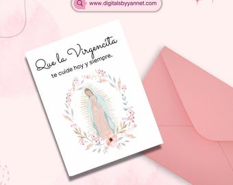Tarjeta Católica Imprimible Que la Virgencita te sane – Get Well Soon en Español – Tarjeta Digital de Recuperación – Printable Letter Size