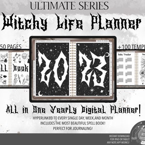 Witchy Digital Planner 2024, Tarot Journal, Grimoire Journal, Bonus 158  Tarot Card Stickers, Connect With Apple and Google Calendars 