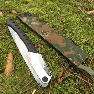 Transport bag Silky Bigboy 360 folding saw pouch bag bushcraft canvas cotton waxed flecktarn German camouflage wood camping YKK