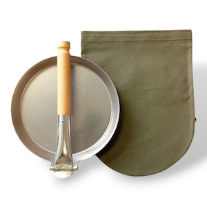 Carrying bag for Stabilotherm Jägerpfanne S3 Ø21 cm Pouch Bushcraft Cooking Fire Cotton Canvas Wax Olive Green Made in Germany