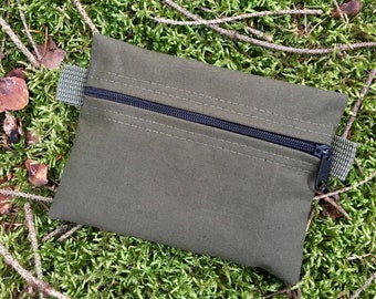 Bushcraft Pouch Survival Outdoor Camping amadou Coton Ciré EDC Vert Olive