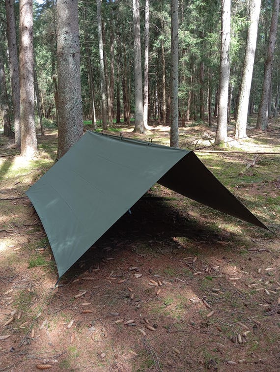 Tarp 3 X 3 Meters Olive Green Waxed Canvas Cotton 2.3kg