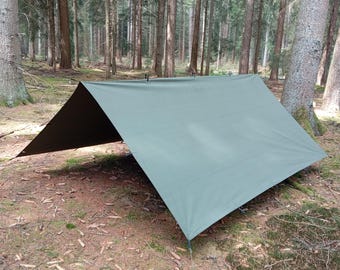 Tarp 3 X 3 Meters Olive Green Waxed Canvas Cotton 2.3kg - Made in