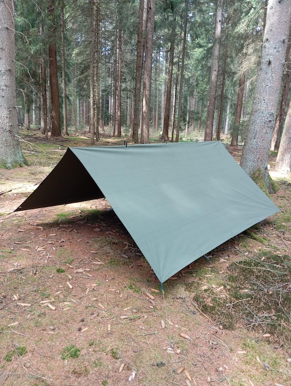 Tarp 3 X 3 Meters Olive Green Waxed Canvas Cotton 2.3kg - Made in