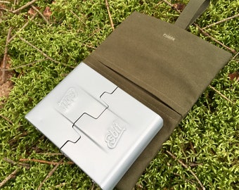 Pochette de réchaud Esbit toile cirée Bushcraft Trekking Camping vert olive Bikepacking cuisine en plein air feu EDC