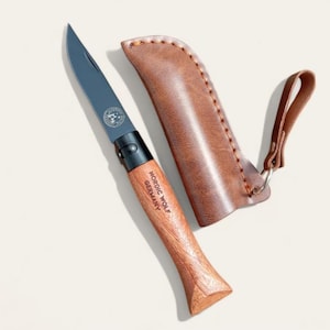 Folding knife wooden handle leather sheath 3Cr13 stainless steel Bushcraft Camping Survival Nordic Wolf Germany Trekking Cooking Gift