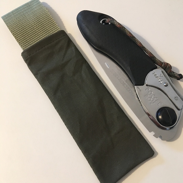 Silky Pocketboy 130 Folding Saw Bushcraft Outdoor Saw Canvas Waxed Olive Green Survival Wood Fire Camping