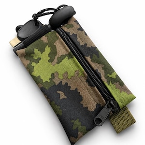 Bushcraft tinder pouch, camping/outdoor, Cordura 1000D, Finnish camouflage M05, firesteel, fire survival, military/army, waterproof