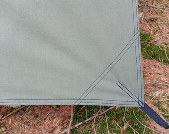 Tarp 3 X 3 Meters Olive Green Waxed Canvas Cotton 2.3kg - Made in