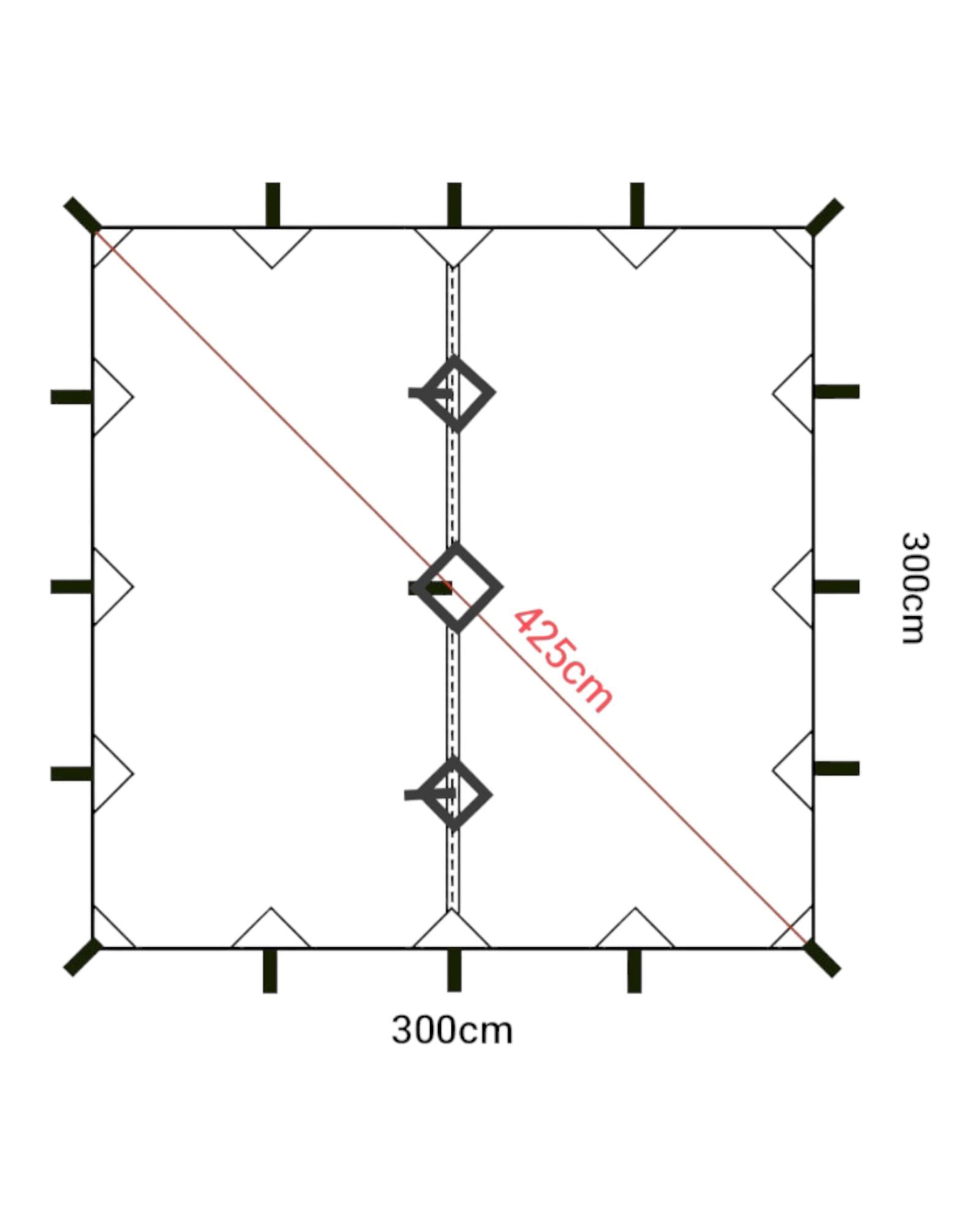 Tarp 3 X 3 Meters Olive Green Waxed Canvas Cotton 2.3kg - Made in
