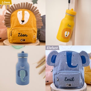 ZAINO PER BAMBINI RICAMATO CON NOME / personalizzato come set con borraccia per asilo nido / escursione / regalo per bambini / Trixie / Topo / ecc. immagine 6