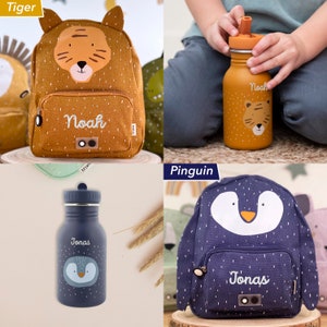 KINDERRUCKSACK mit NAMEN BESTICKT / personalisiert als Set mit Trinkflasche für Kita / Ausflug / Kindergeschenk / Trixie / Maus / etc. zdjęcie 7