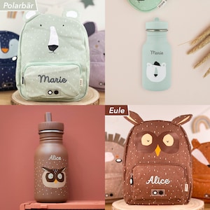 KINDERRUCKSACK mit NAMEN BESTICKT / personalisiert als Set mit Trinkflasche für Kita / Ausflug / Kindergeschenk / Trixie / Maus / etc. zdjęcie 10