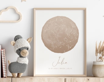 Personalized Star Map Poster | Custom star map birth gift | maternity gift baby | Personalized birth poster date | DIGITAL DOWNLOAD