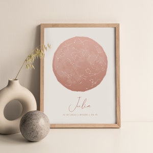 Personalisiertes Sternenhimmel-Poster | Geburtsgeschenk | Mutterschaftsgeschenk | Persönliches Datum der Sternenkarte