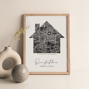 Personalisiertes Stadtplanplakat | Individueller Stadtplan | Wo wir mit Poster | Einweihungsgeschenk