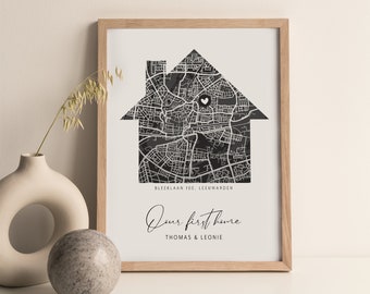 Gepersonaliseerde stadskaart poster | Aangepaste city map | Where we met poster | Housewarming cadeau