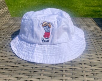 Vintage Polo Bear Golf Bear Bucket Hat 