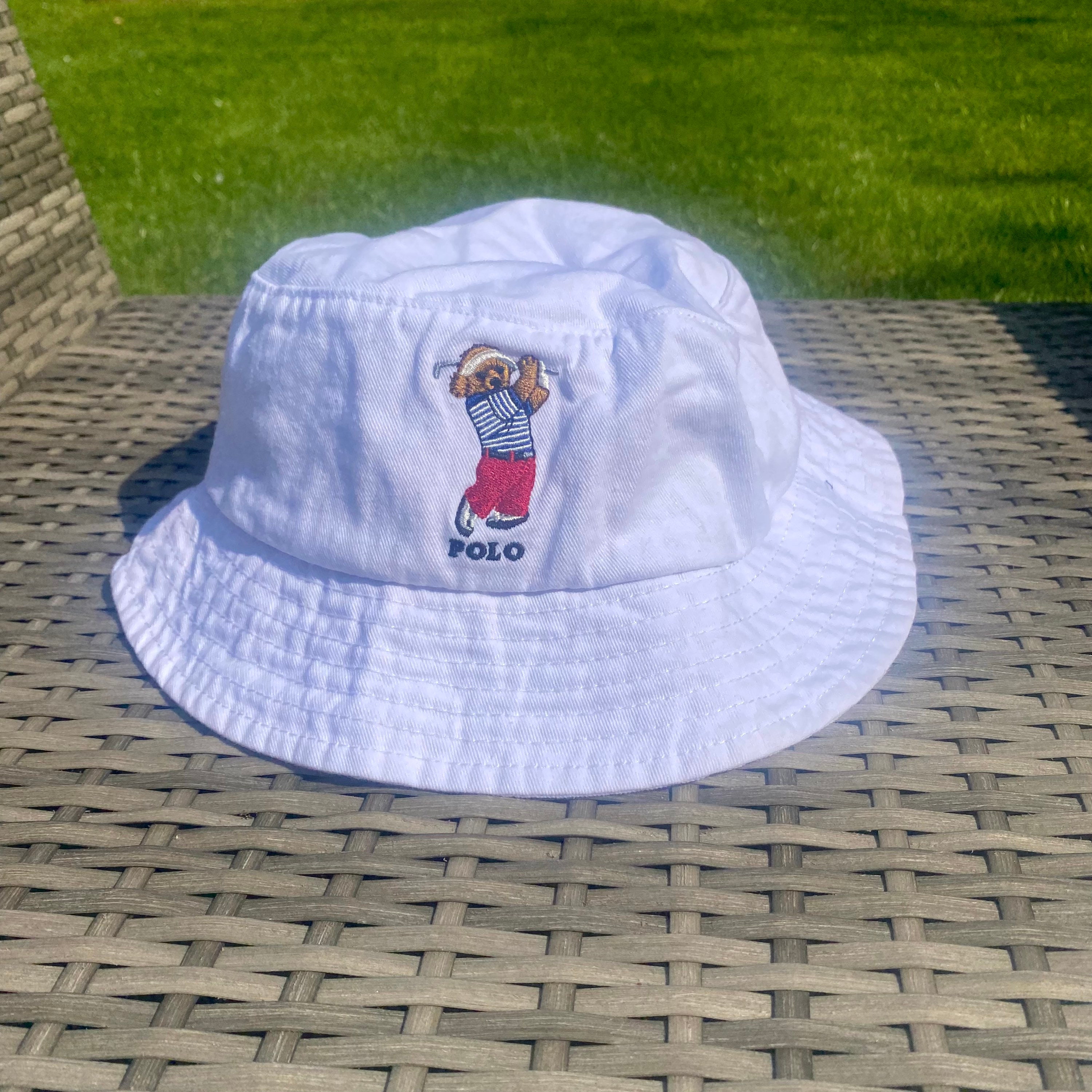 Vintage Polo Bear Golf Bear Bucket Hat 